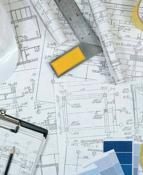 architect design working drawing sketch plans blueprints and making architectural