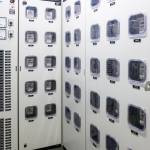Electric meter control room in building, electrical meter measur